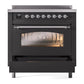 ILVE Nostalgie II 36-Inch Induction Range with 6 Induction Elements, 3.5 cu. ft. Oven, Graphite Matte with Chrome Trim, Triple Glass Door, UPI366NMPMGC