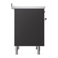 ILVE Nostalgie II 36-Inch Induction Range with 6 Induction Elements, 3.5 cu. ft. Oven, Graphite Matte with Copper Trim, Triple Glass Door, UPI366NMPMGP