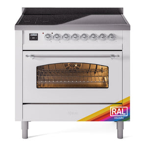 ILVE Nostalgie II 36-Inch Induction Range with 6 Induction Elements, 3.5 cu. ft. Oven, RAL with Chrome Trim, Triple Glass Door, UPI366NMPRAC