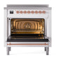 ILVE Nostalgie II 36-Inch Induction Range with 6 Induction Elements, 3.5 cu. ft. Oven, RAL with Copper Trim, Triple Glass Door, UPI366NMPRAP