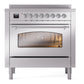 ILVE Nostalgie II 36-Inch Induction Range with 6 Induction Elements, 3.5 cu. ft. Oven, Stainless Steel with Chrome Trim, Triple Glass Door, UPI366NMPSSC