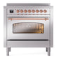ILVE Nostalgie II 36-Inch Induction Range with 6 Induction Elements, 3.5 cu. ft. Oven, Stainless Steel with Copper Trim, Triple Glass Door, UPI366NMPSSP