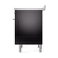 ILVE Professional Plus II 36-Inch Induction Range with 6 Induction Elements, 3.5 cu. ft. Oven, Glossy Black, Solid Door, UPI366QMPBK