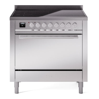 ILVE Professional Plus II 36-Inch Induction Range with 6 Induction Elements, 3.5 cu. ft. Oven, Stainless Steel, Solid Door, UPI366QMPSS