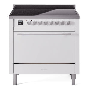 ILVE Professional Plus II 36-Inch Induction Range with 6 Induction Elements, 3.5 cu. ft. Oven, White, Solid Door, UPI366QMPWH