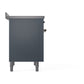 ILVE Nostalgie II 36-Inch Induction Range with 6 Induction Elements, 3.5 cu. ft. Oven, Blue Grey with Burnished Trim, Solid Door, UPI366QNMPBGB