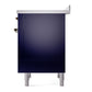 ILVE Nostalgie II 36-Inch Induction Range with 6 Induction Elements, 3.5 cu. ft. Oven, Graphite Matte with Burnished Trim, Solid Door, UPI366QNMPMGB