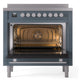 ILVE Professional Plus II 36-Inch Induction Range with 6 Induction Elements, 3.5 cu. ft. Oven, Blue Grey, Triple Glass Door, UPI366WMPBG