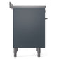ILVE Professional Plus II 36-Inch Induction Range with 6 Induction Elements, 3.5 cu. ft. Oven, Blue Grey, Triple Glass Door, UPI366WMPBG