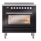 ILVE Professional Plus II 36-Inch Induction Range with 6 Induction Elements, 3.5 cu. ft. Oven, Glossy Black, Triple Glass Door, UPI366WMPBK