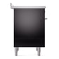 ILVE Professional Plus II 36-Inch Induction Range with 6 Induction Elements, 3.5 cu. ft. Oven, Glossy Black, Triple Glass Door, UPI366WMPBK