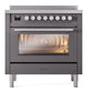 ILVE Professional Plus II 36-Inch Induction Range with 6 Induction Elements, 3.5 cu. ft. Oven, Graphite Matte, Triple Glass Door, UPI366WMPMG