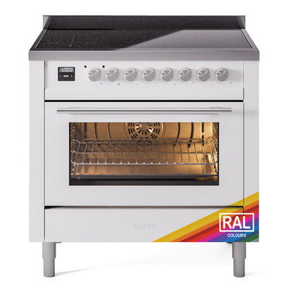 ILVE Professional Plus II 36-Inch Induction Range with 6 Induction Elements, 3.5 cu. ft. Oven, RAL, Triple Glass Door, UPI366WMPRA