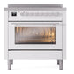 ILVE Professional Plus II 36-Inch Induction Range with 6 Induction Elements, 3.5 cu. ft. Oven, White, Triple Glass Door, UPI366WMPWH