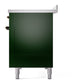 ILVE Nostalgie II 48-Inch Induction Range with 6 Induction Elements, 5.02 cu. ft. Oven, Emerald Green with Burnished Trim, Triple Glass Door, UPI486NMPEGB