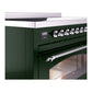 ILVE Nostalgie II 48-Inch Induction Range with 6 Induction Elements, 5.02 cu. ft. Oven, Emerald Green with Chrome Trim, Triple Glass Door, UPI486NMPEGC