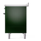 ILVE Nostalgie II 48-Inch Induction Range with 6 Induction Elements, 5.02 cu. ft. Oven, Emerald Green with Chrome Trim, Triple Glass Door, UPI486NMPEGC