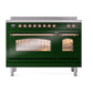 ILVE Nostalgie II 48-Inch Induction Range with 6 Induction Elements, 5.02 cu. ft. Oven, Emerald Green with Copper Trim, Triple Glass Door, UPI486NMPEGP
