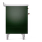 ILVE Nostalgie II 48-Inch Induction Range with 6 Induction Elements, 5.02 cu. ft. Oven, Emerald Green with Copper Trim, Triple Glass Door, UPI486NMPEGP