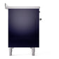 ILVE Nostalgie II 48-Inch Induction Range with 6 Induction Elements, 5.02 cu. ft. Oven, Midnight Blue with Chrome Trim, Triple Glass Door, UPI486NMPMBC