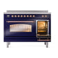 ILVE Nostalgie II 48-Inch Induction Range with 6 Induction Elements, 5.02 cu. ft. Oven, Midnight Blue with Copper Trim, Triple Glass Door, UPI486NMPMBP