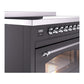 ILVE Nostalgie II 48-Inch Induction Range with 6 Induction Elements, 5.02 cu. ft. Oven, Graphite Matte with Chrome Trim, Triple Glass Door, UPI486NMPMGC