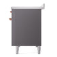 ILVE Nostalgie II 48-Inch Induction Range with 6 Induction Elements, 5.02 cu. ft. Oven, Graphite Matte with Copper Trim, Triple Glass Door, UPI486NMPMGP