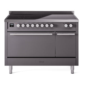 ILVE Professional Plus II 48-Inch Induction Range with 6 Induction Elements, 5.02 cu. ft. Oven, Graphite Matte, Solid Door, UPI486QMPMG
