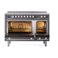 ILVE Professional Plus II 48-Inch Induction Range with 6 Induction Elements, 5.02 cu. ft. Oven, Graphite Matte, Solid Door, UPI486QMPMG