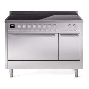ILVE Professional Plus II 48-Inch Induction Range with 6 Induction Elements, 5.02 cu. ft. Oven, Stainless Steel, Solid Door, UPI486QMPSS