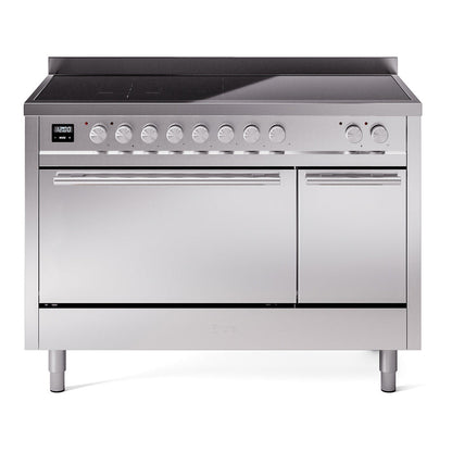 ILVE Professional Plus II 48-Inch Induction Range with 6 Induction Elements, 5.02 cu. ft. Oven, Stainless Steel, Solid Door, UPI486QMPSS