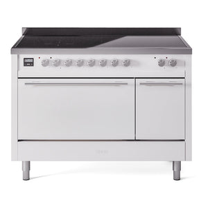 ILVE Professional Plus II 48-Inch Induction Range with 6 Induction Elements, 5.02 cu. ft. Oven, White, Solid Door, UPI486QMPWH