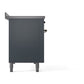 ILVE Nostalgie II 48-Inch Induction Range with 6 Induction Elements, 5.02 cu. ft. Oven, Blue Grey with Burnished Trim, Solid Door, UPI486QNMPBGB