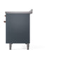 ILVE Nostalgie II 48-Inch Induction Range with 6 Induction Elements, 5.02 cu. ft. Oven, Blue Grey with Copper Trim, Solid Door, UPI486QNMPBGP
