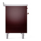 ILVE Nostalgie II 48-Inch Induction Range with 6 Induction Elements, 5.02 cu. ft. Oven, Burgundy with Copper Trim, Solid Door, UPI486QNMPBUP