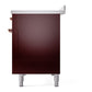 ILVE Nostalgie II 48-Inch Induction Range with 6 Induction Elements, 5.02 cu. ft. Oven, Burgundy with Copper Trim, Solid Door, UPI486QNMPBUP
