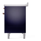 ILVE Nostalgie II 48-Inch Induction Range with 6 Induction Elements, 5.02 cu. ft. Oven, Midnight Blue with Copper Trim, Solid Door, UPI486QNMPMBP
