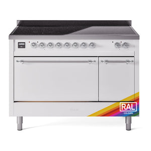 ILVE Nostalgie II 48-Inch Induction Range with 6 Induction Elements, 5.02 cu. ft. Oven, RAL with Chrome Trim, Solid Door, UPI486QNMPRAC