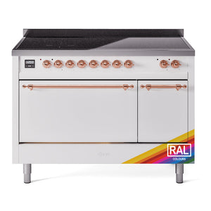 ILVE Nostalgie II 48-Inch Induction Range with 6 Induction Elements, 5.02 cu. ft. Oven, RAL with Copper Trim, Solid Door, UPI486QNMPRAP