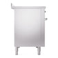 ILVE Nostalgie II 48-Inch Induction Range with 6 Induction Elements, 5.02 cu. ft. Oven, Stainless Steel with Chrome Trim, Solid Door, UPI486QNMPSSC