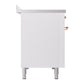 ILVE Nostalgie II 48-Inch Induction Range with 6 Induction Elements, 5.02 cu. ft. Oven, White with Copper Trim, Solid Door, UPI486QNMPWHP