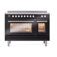 ILVE Professional Plus II 48-Inch Induction Range with 6 Induction Elements, 5.02 cu. ft. Oven, Glossy Black, Triple Glass Door, UPI486WMPBK