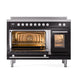 ILVE Professional Plus II 48-Inch Induction Range with 6 Induction Elements, 5.02 cu. ft. Oven, Glossy Black, Triple Glass Door, UPI486WMPBK