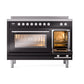 ILVE Professional Plus II 48-Inch Induction Range with 6 Induction Elements, 5.02 cu. ft. Oven, Glossy Black, Triple Glass Door, UPI486WMPBK
