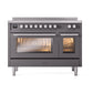 ILVE Professional Plus II 48-Inch Induction Range with 6 Induction Elements, 5.02 cu. ft. Oven, Graphite Matte, Triple Glass Door, UPI486WMPMG