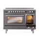 ILVE Professional Plus II 48-Inch Induction Range with 6 Induction Elements, 5.02 cu. ft. Oven, Graphite Matte, Triple Glass Door, UPI486WMPMG