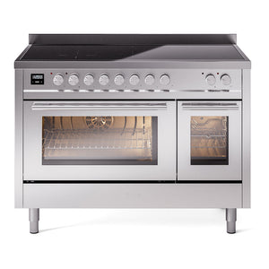 ILVE Professional Plus II 48-Inch Induction Range with 6 Induction Elements, 5.02 cu. ft. Oven, Stainless Steel, Triple Glass Door, UPI486WMPSS