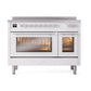 ILVE Professional Plus II 48-Inch Induction Range with 6 Induction Elements, 5.02 cu. ft. Oven, White, Triple Glass Door, UPI486WMPWH