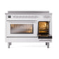ILVE Professional Plus II 48-Inch Induction Range with 6 Induction Elements, 5.02 cu. ft. Oven, White, Triple Glass Door, UPI486WMPWH