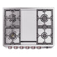 ILVE Panoramagic 36-Inch Dual Fuel Range with 6 Sealed Burners + Griddle, 3.5 cu. ft. Oven, Stainless Steel, Liquid Propane, Triple Glass Door, UPM09FDS3SSLP